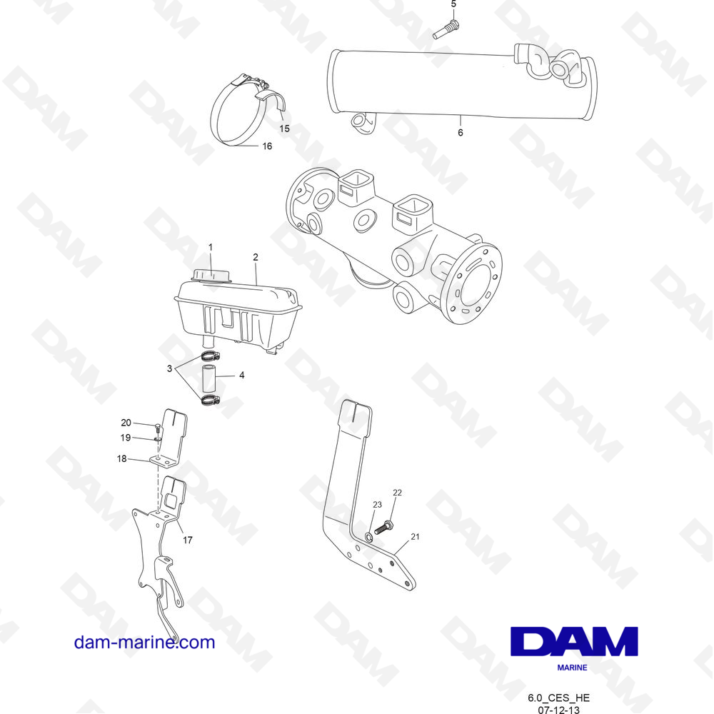 Vue éclatée ÉCHANGEUR DE CHALEUR pour moteur PCM ZR409 - ZR450 (2010 & +)