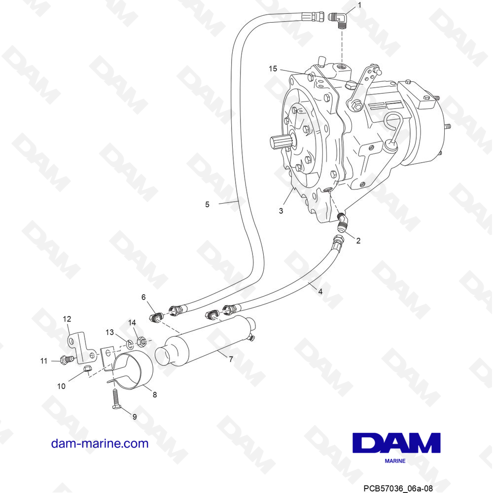 Vue éclatée TRANSMISSION ET COMPOSANTS ASSOCIÉS (1.0:1 "V" - TRANSMISSION) pour moteur PCM ZR409 - ZR450 (2010 & +)