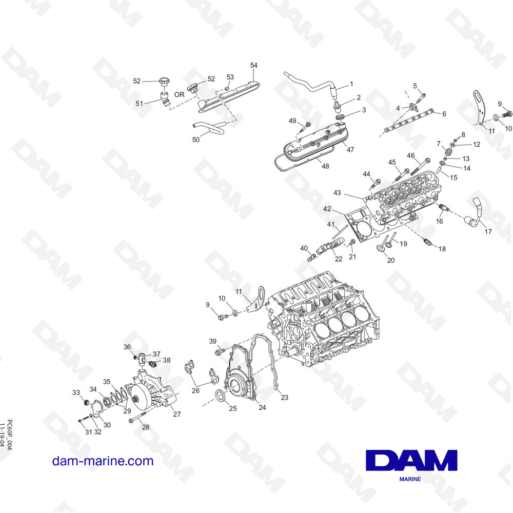 Vue éclatée ENSEMBLE DE CULASSE pour moteur PCM ZR6 03-05