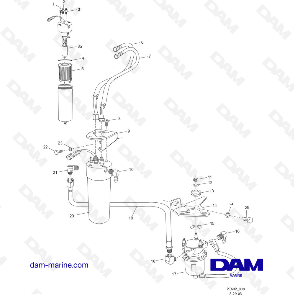 Vue éclatée PILE À COMBUSTIBLE (FCC) pour moteur PCM ZR6 03-05