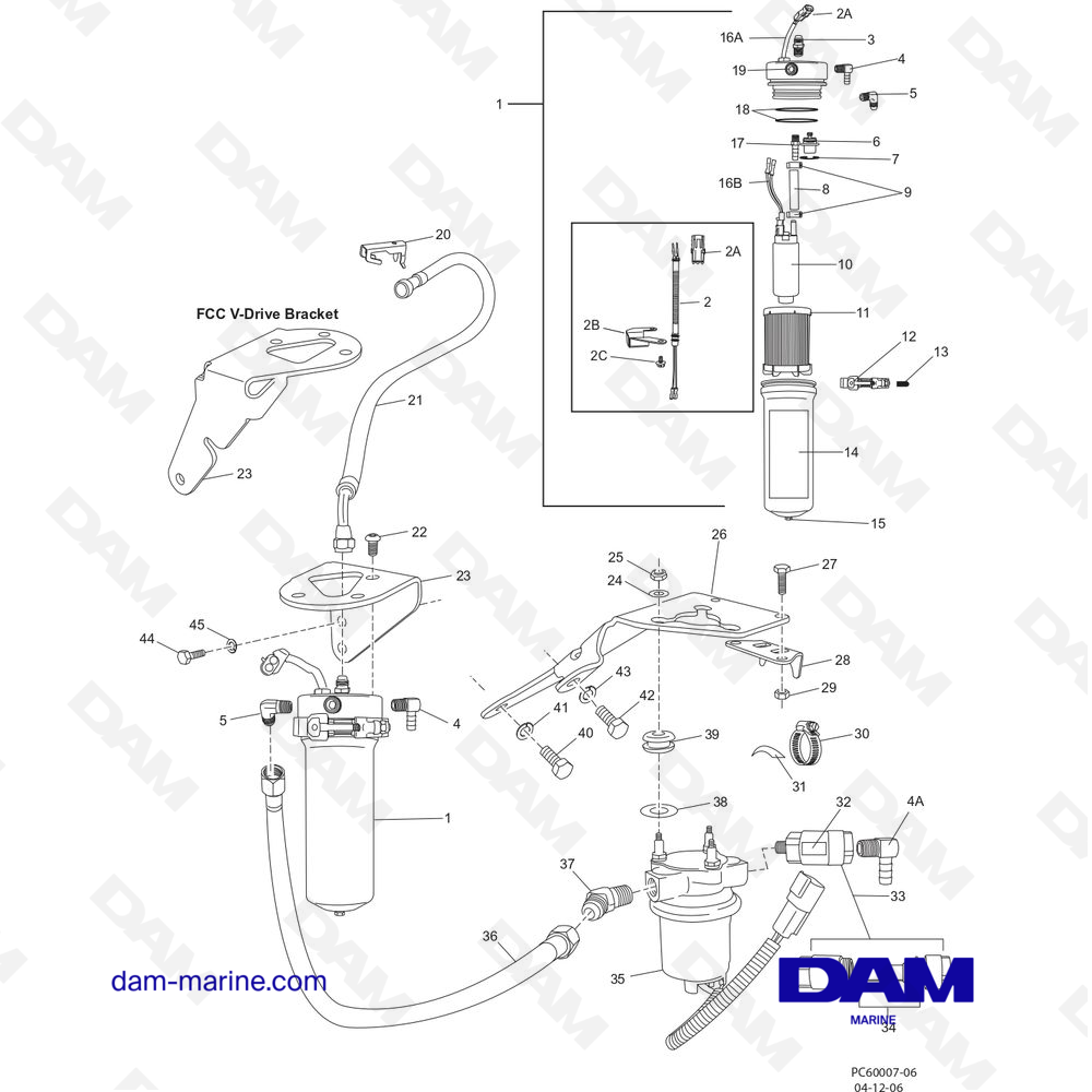 Vue éclatée CONTRÔLE DU CARBURANT pour moteur PCM ZR6 03-05