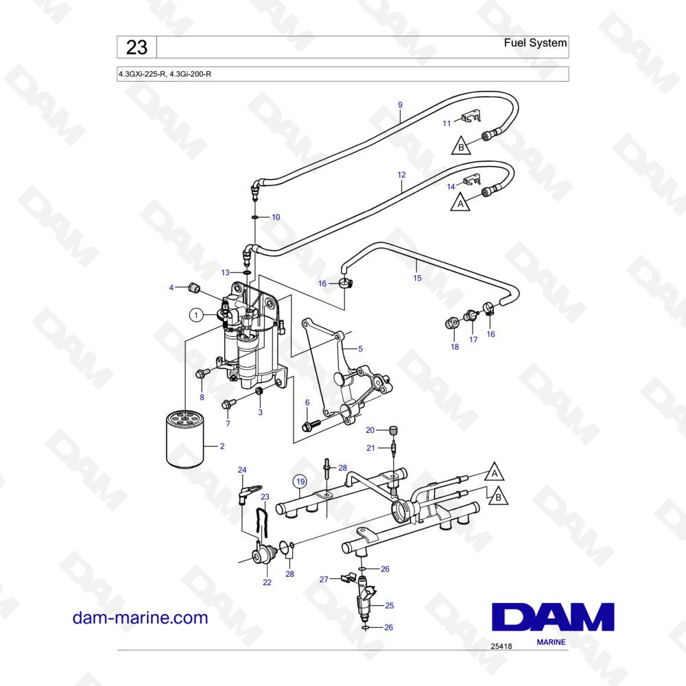 POMPE A ESSENCE ELECTRIQUE VOLVO V6-V8 GXI - DAM Marine