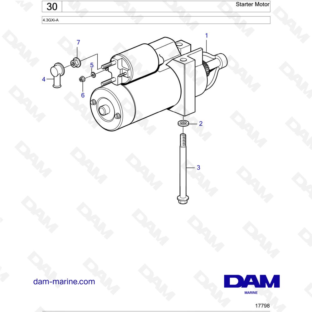 Anlasser Starter für Volvo Penta AQ110, AQ131, AQ171