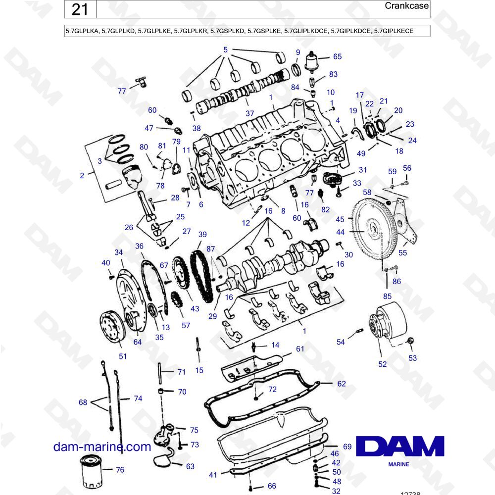 VOLANT MOTEUR V8-V6 GM - 1PCS - DAM Marine